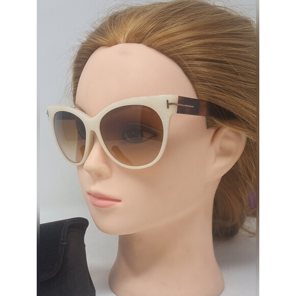 Tom Ford Women\'s Sunglasses Saskia TF330 Ivory Havana Brown Gradient 57-14-140 main image 8